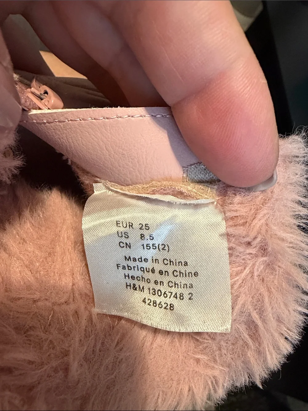 H&M Blush Pink Faux-Fur Kids Boots